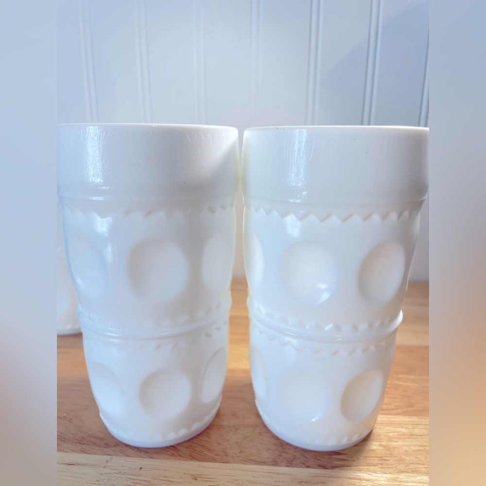 White Textured milkglass  Tumblers